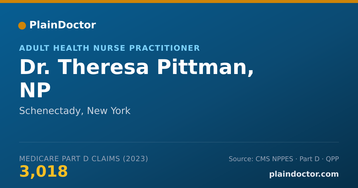 Shareable card for Theresa Pittman, NP - Adult Health Nurse Practitioner, Schenectady, NY