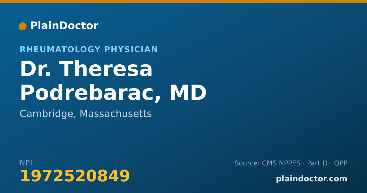 Shareable card for Theresa Podrebarac, MD - Rheumatology Physician, Cambridge, MA