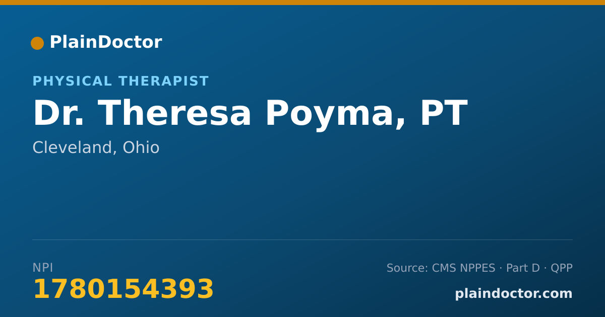 Shareable card for Theresa Poyma, PT - Physical Therapist, Cleveland, OH