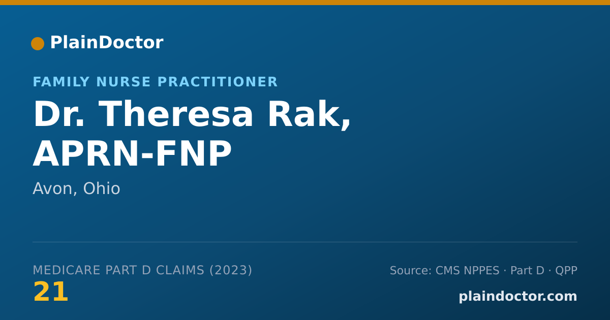 Shareable card for Theresa Rak, APRN-FNP - Family Nurse Practitioner, Avon, OH