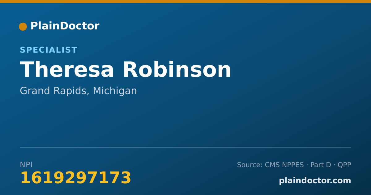 Shareable card for Theresa Robinson - Specialist, Grand Rapids, MI