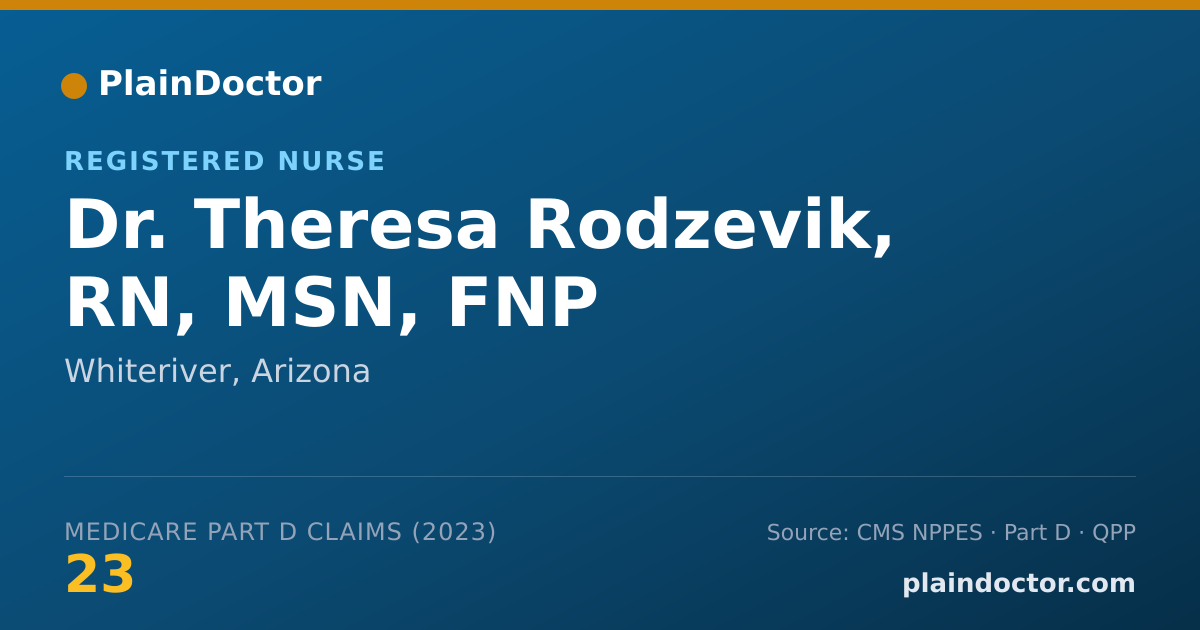 Shareable card for Theresa Rodzevik, RN, MSN, FNP - Registered Nurse, Whiteriver, AZ