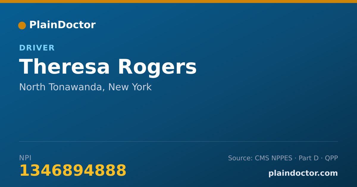 Shareable card for Theresa Rogers - Driver, North Tonawanda, NY