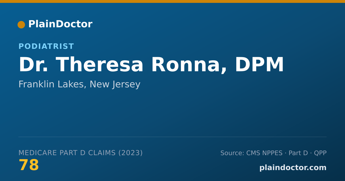 Shareable card for Theresa Ronna, DPM - Podiatrist, Franklin Lakes, NJ