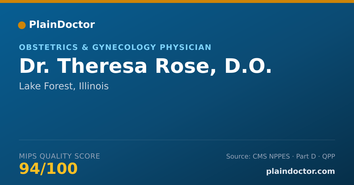 Shareable card for Theresa Rose, D.O. - Obstetrics & Gynecology Physician, Lake Forest, IL