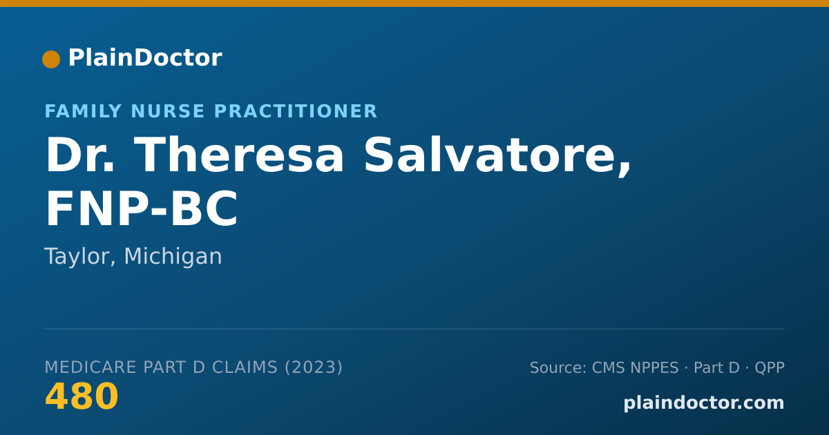 Shareable card for Theresa Salvatore, FNP-BC - Family Nurse Practitioner, Taylor, MI