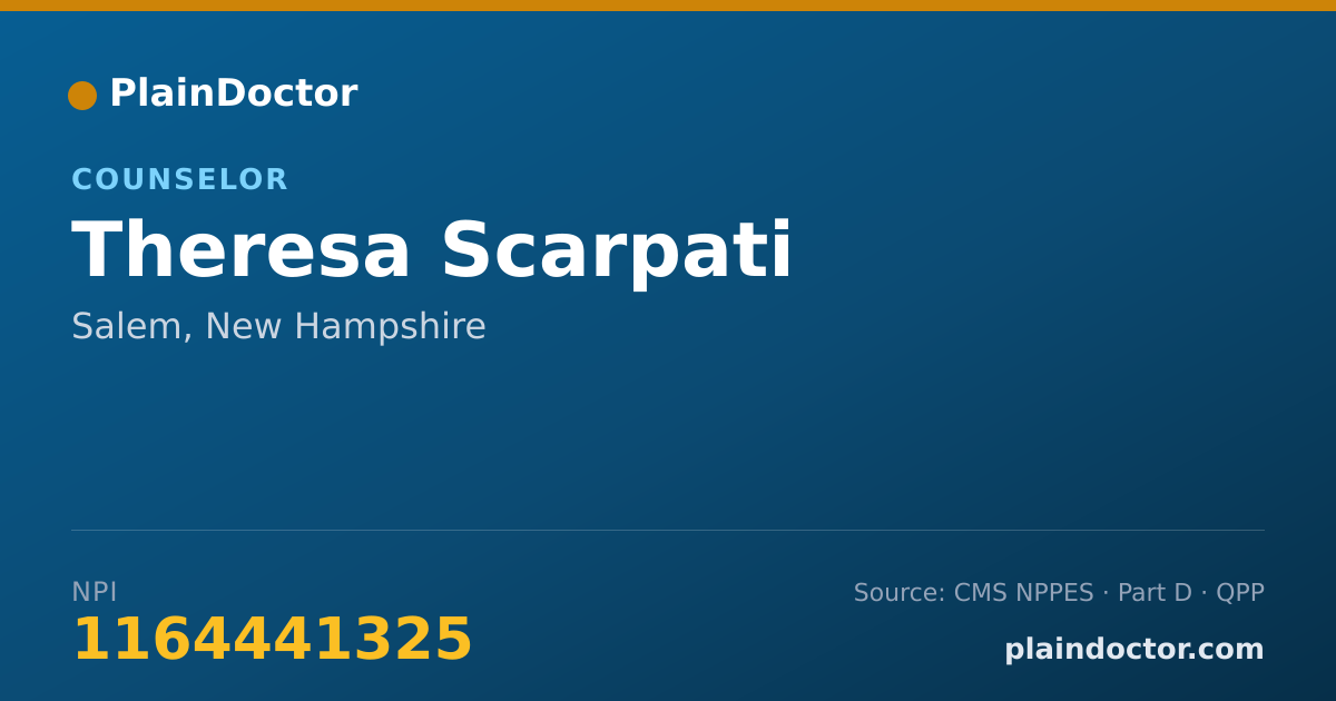 Shareable card for Theresa Scarpati - Counselor, Salem, NH