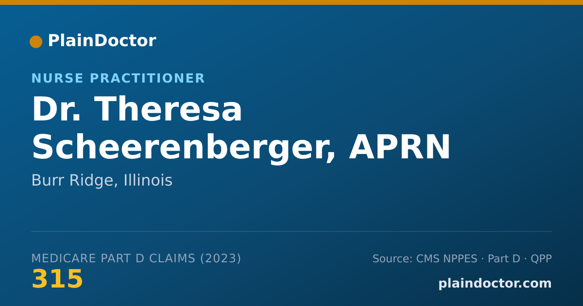Shareable card for Theresa Scheerenberger, APRN - Nurse Practitioner, Burr Ridge, IL