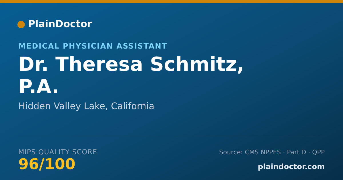 Shareable card for Theresa Schmitz, P.A. - Medical Physician Assistant, Hidden Valley Lake, CA
