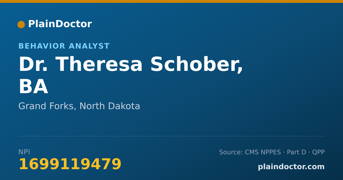 Shareable card for Theresa Schober, BA - Behavior Analyst, Grand Forks, ND