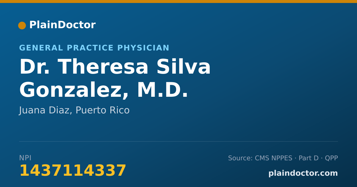 Shareable card for Theresa Silva Gonzalez, M.D. - General Practice Physician, Juana Diaz, PR