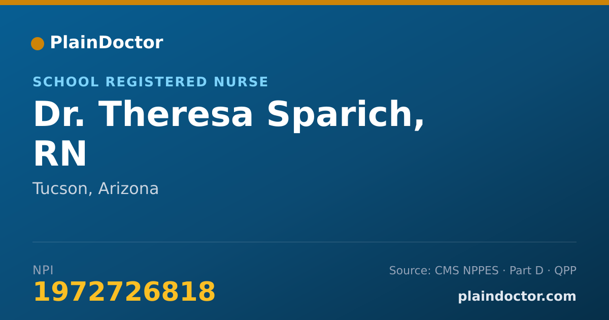 Shareable card for Theresa Sparich, RN - School Registered Nurse, Tucson, AZ