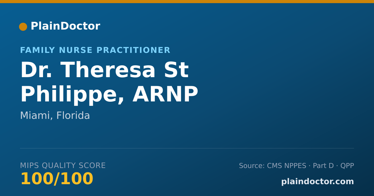 Shareable card for Theresa St Philippe, ARNP - Family Nurse Practitioner, Miami, FL
