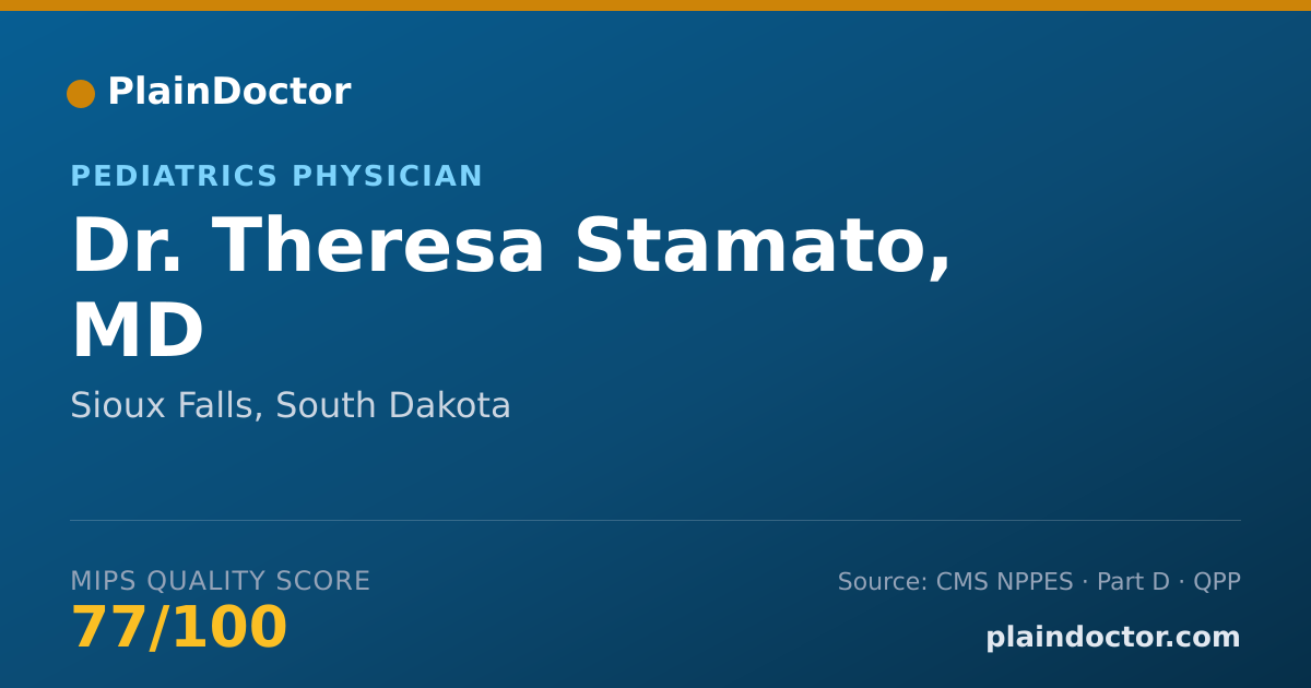 Shareable card for Theresa Stamato, MD - Pediatrics Physician, Sioux Falls, SD