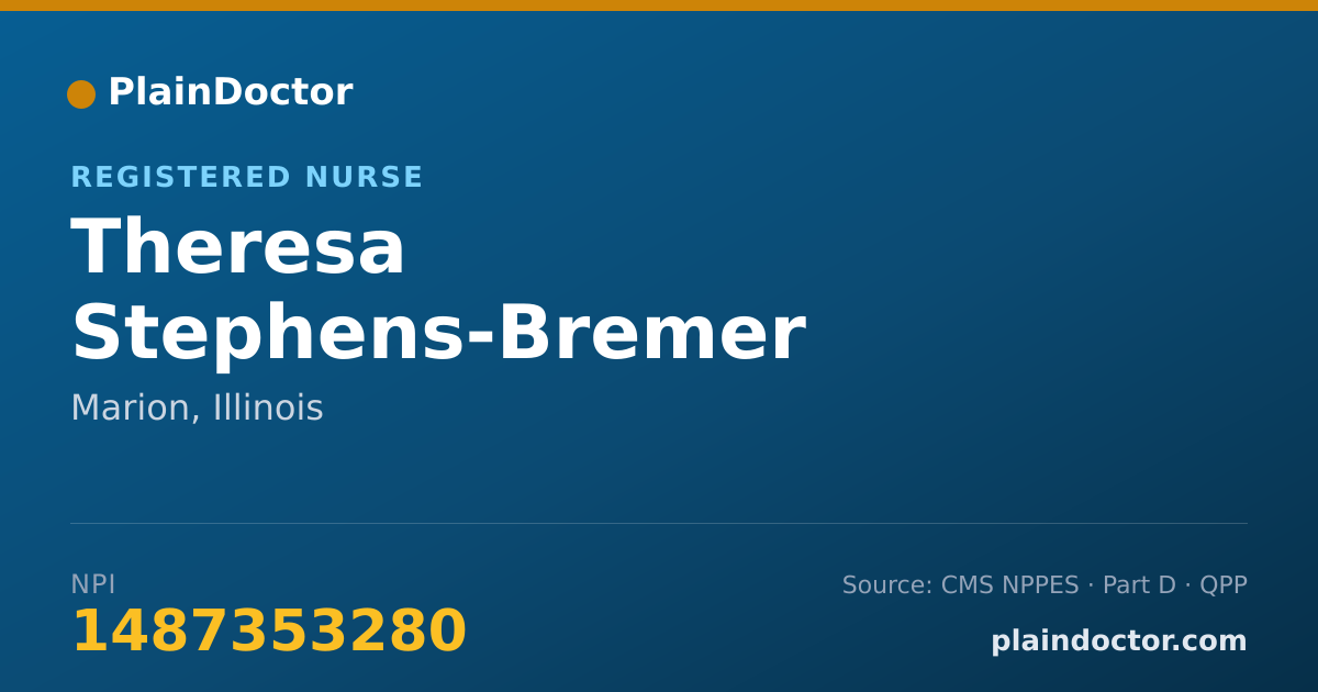 Shareable card for Theresa Stephens-Bremer - Registered Nurse, Marion, IL