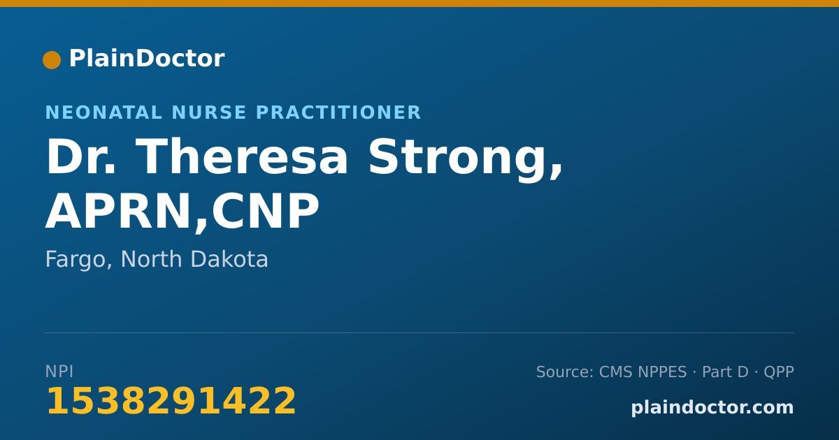 Shareable card for Theresa Strong, APRN,CNP - Neonatal Nurse Practitioner, Fargo, ND