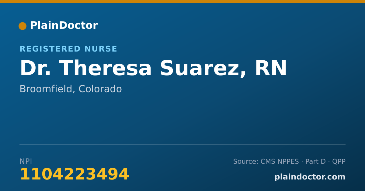 Shareable card for Theresa Suarez, RN - Registered Nurse, Broomfield, CO