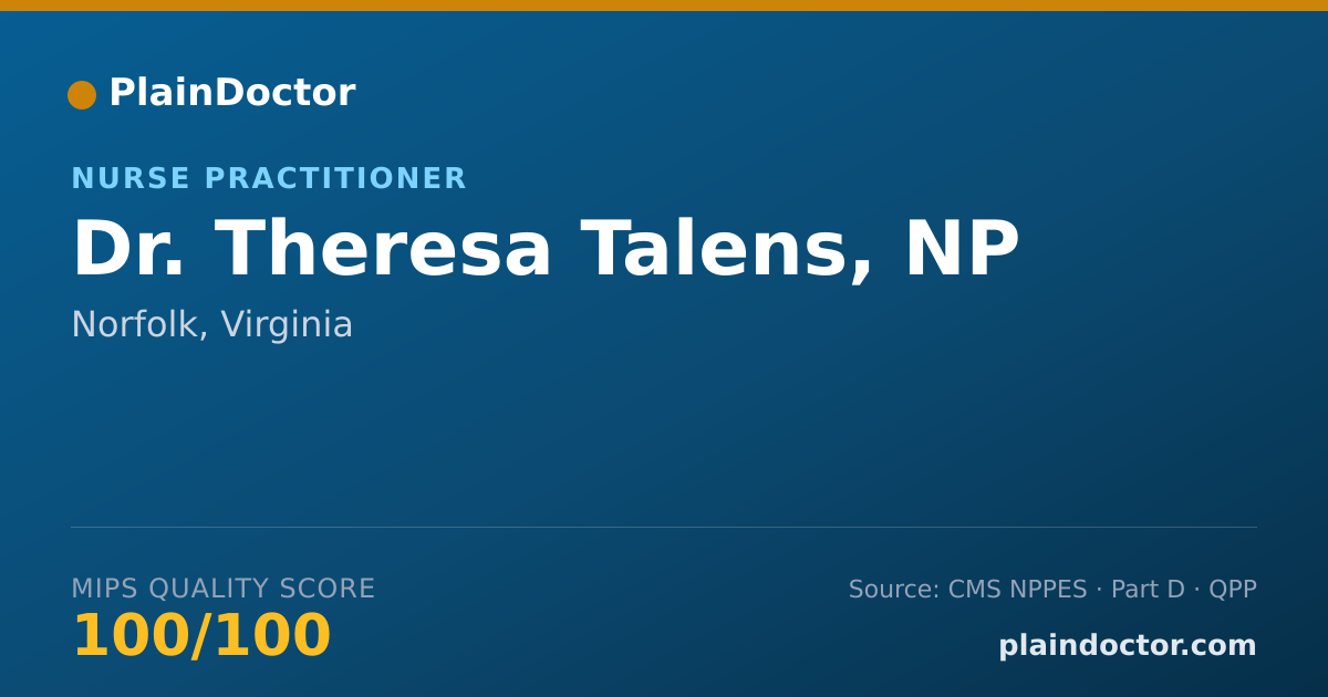 Shareable card for Theresa Talens, NP - Nurse Practitioner, Norfolk, VA