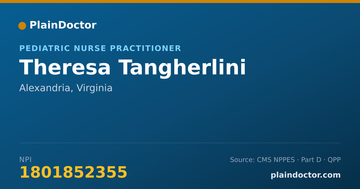 Shareable card for Theresa Tangherlini - Pediatric Nurse Practitioner, Alexandria, VA
