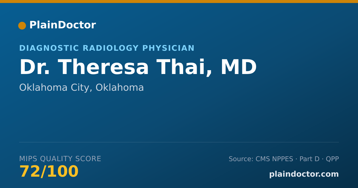 Shareable card for Theresa Thai, MD - Diagnostic Radiology Physician, Oklahoma City, OK