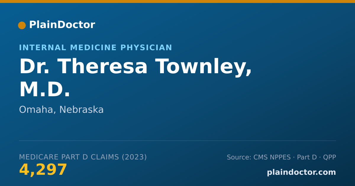 Shareable card for Theresa Townley, M.D. - Internal Medicine Physician, Omaha, NE