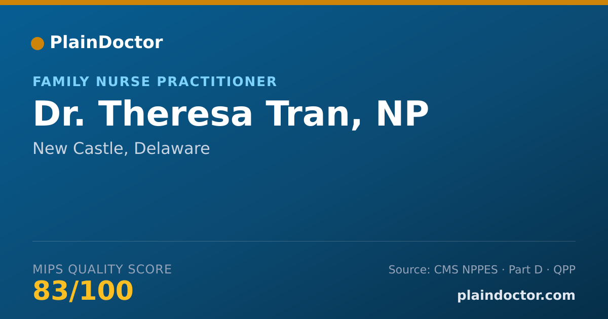 Shareable card for Theresa Tran, NP - Family Nurse Practitioner, New Castle, DE
