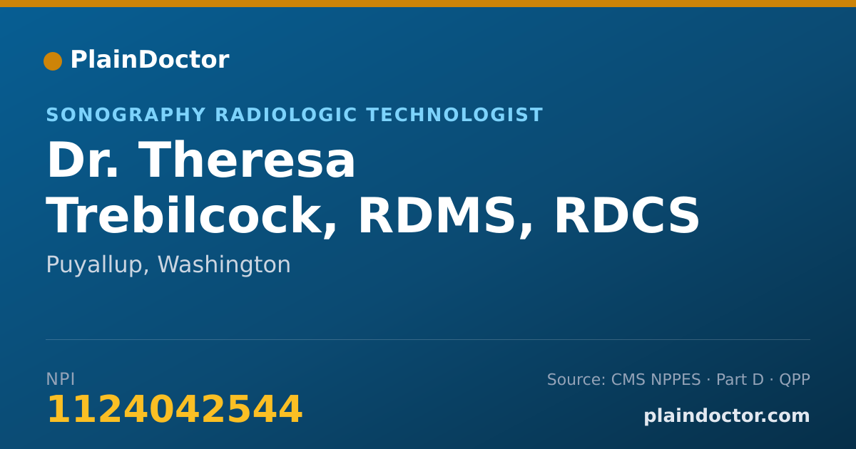 Shareable card for Theresa Trebilcock, RDMS, RDCS - Sonography Radiologic Technologist, Puyallup, WA