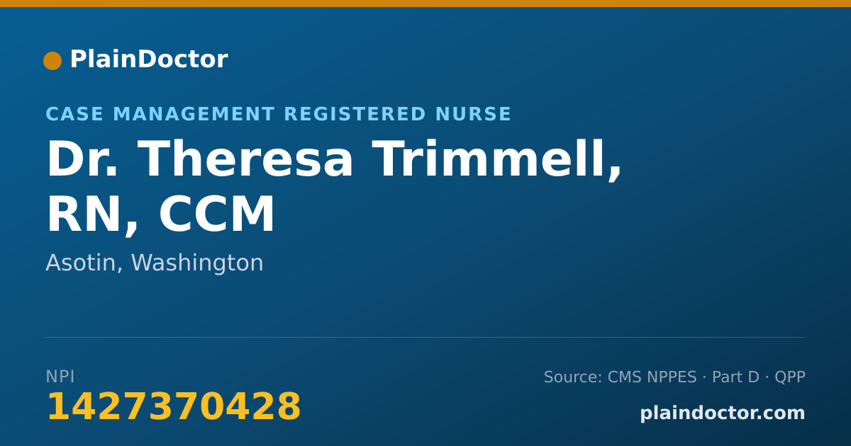 Shareable card for Theresa Trimmell, RN, CCM - Case Management Registered Nurse, Asotin, WA