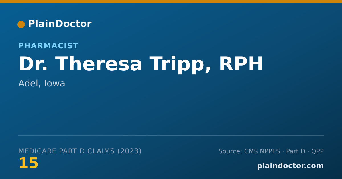 Shareable card for Theresa Tripp, RPH - Pharmacist, Adel, IA