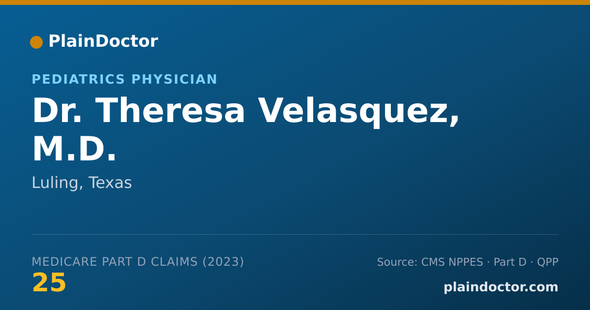 Shareable card for Theresa Velasquez, M.D. - Pediatrics Physician, Luling, TX