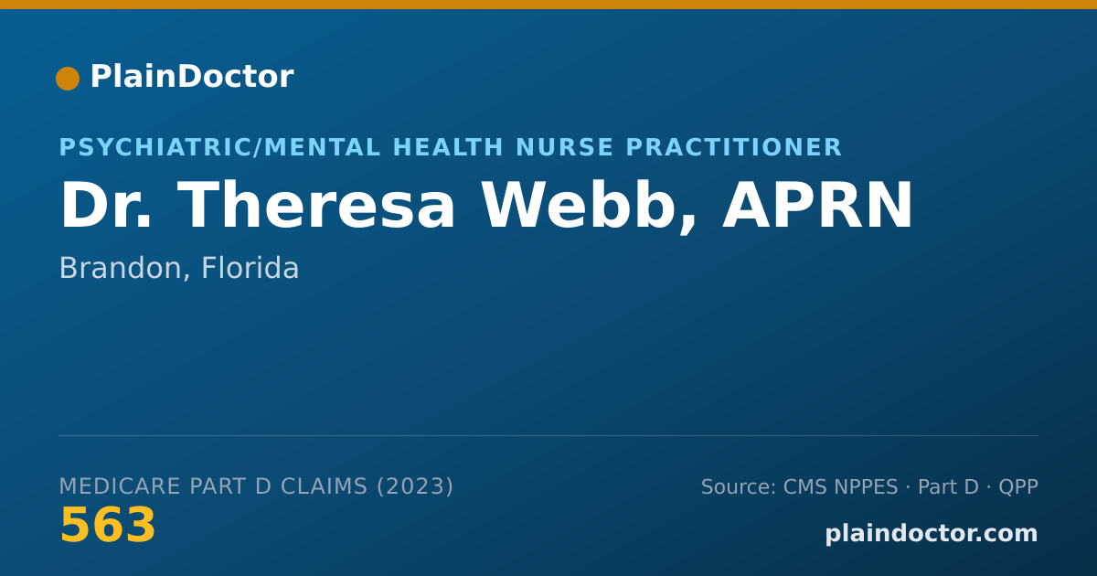 Shareable card for Theresa Webb, APRN - Psychiatric/Mental Health Nurse Practitioner, Brandon, FL