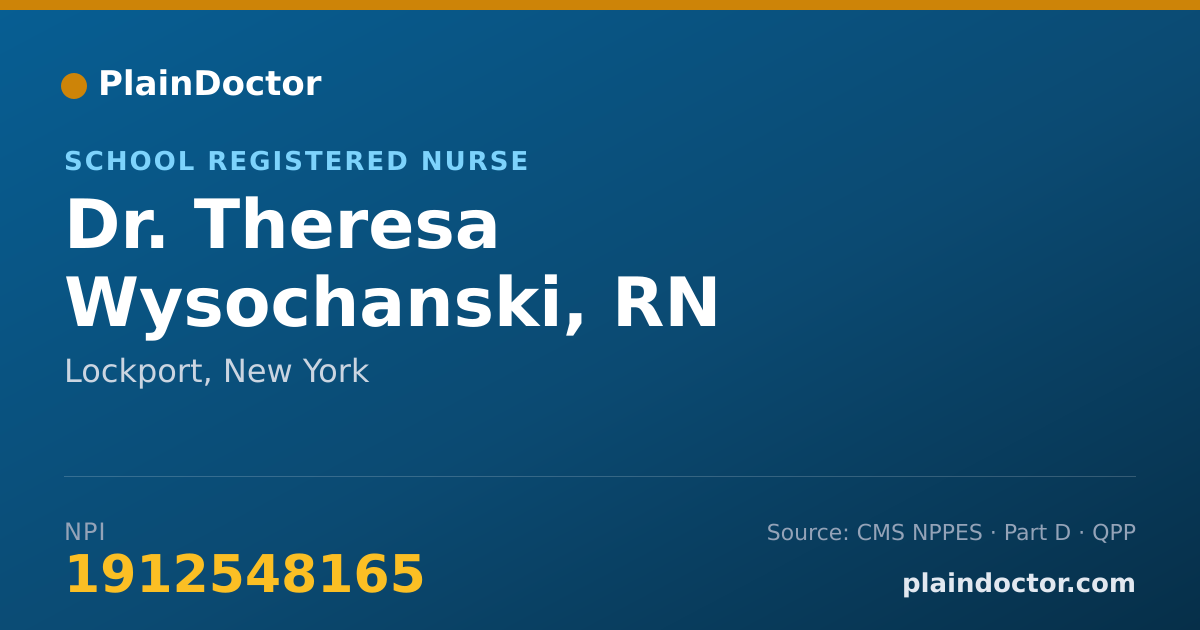 Shareable card for Theresa Wysochanski, RN - School Registered Nurse, Lockport, NY