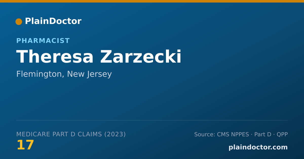 Shareable card for Theresa Zarzecki - Pharmacist, Flemington, NJ