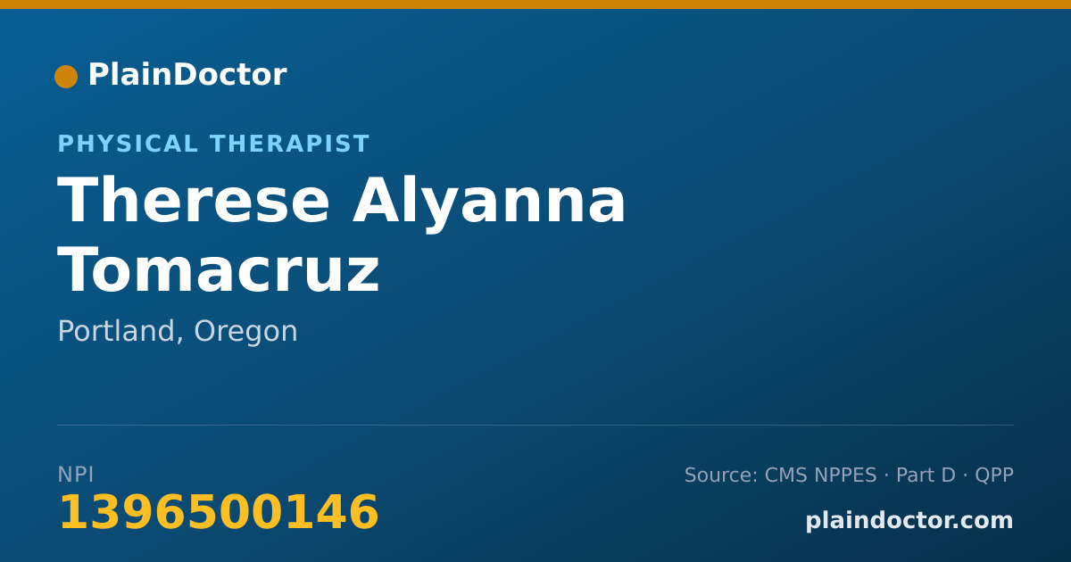 Shareable card for Therese Alyanna Tomacruz - Physical Therapist, Portland, OR
