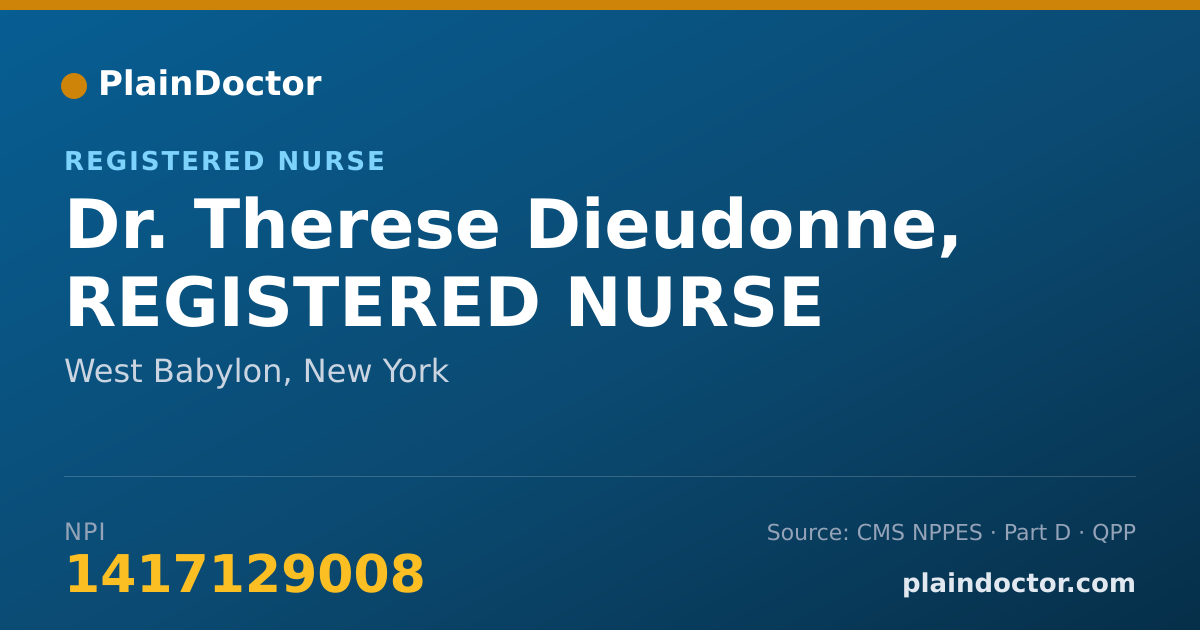 Shareable card for Therese Dieudonne, REGISTERED NURSE - Registered Nurse, West Babylon, NY
