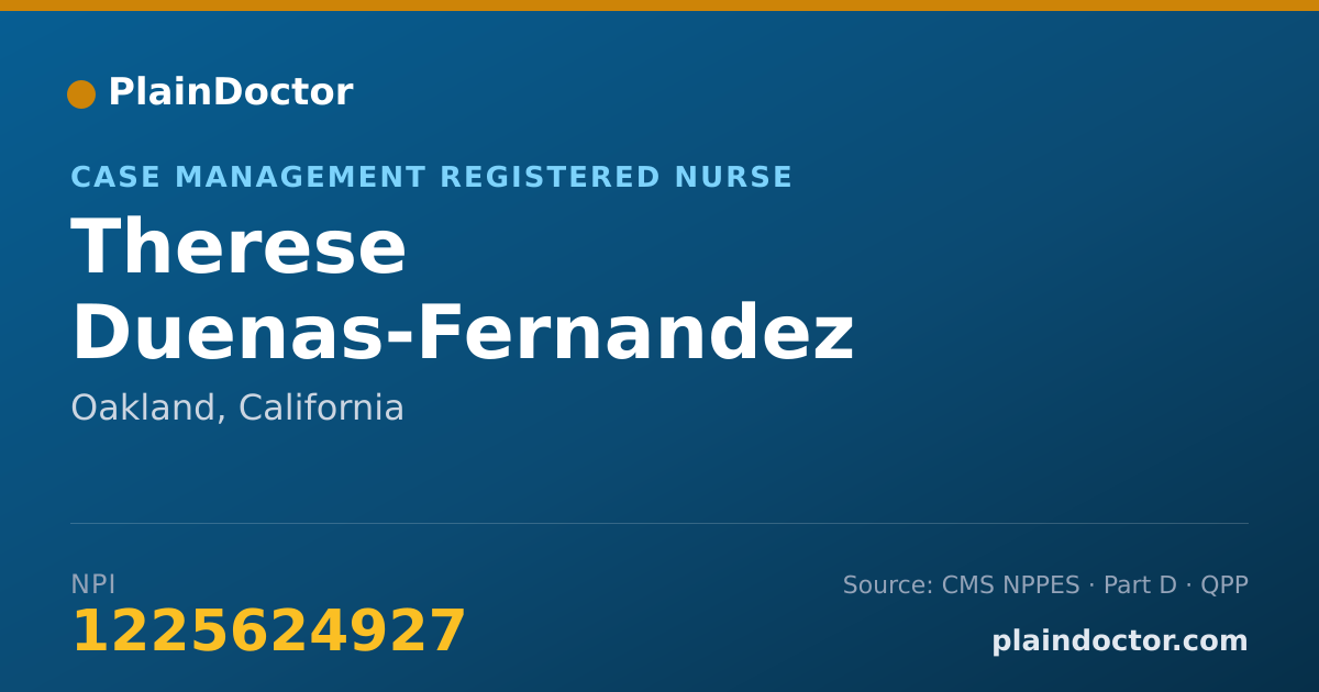 Shareable card for Therese Duenas-Fernandez - Case Management Registered Nurse, Oakland, CA