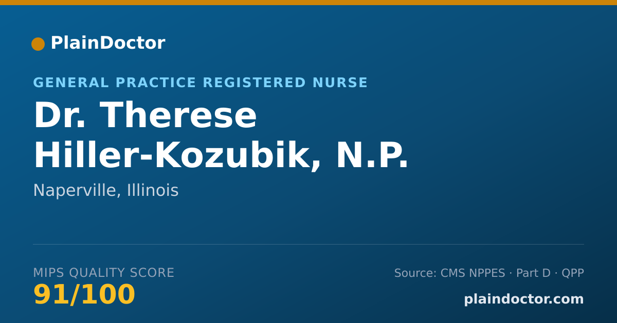 Shareable card for Therese Hiller-Kozubik, N.P. - General Practice Registered Nurse, Naperville, IL