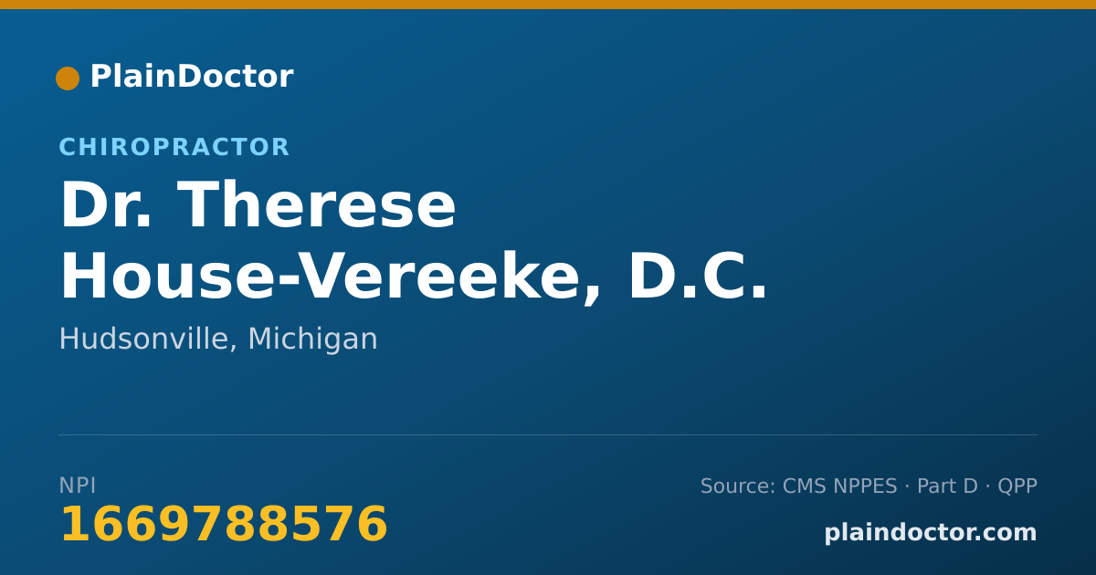 Shareable card for Therese House-Vereeke, D.C. - Chiropractor, Hudsonville, MI