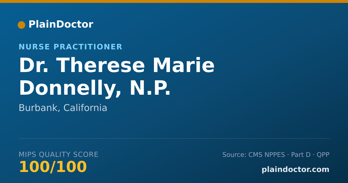 Shareable card for Therese Marie Donnelly, N.P. - Nurse Practitioner, Burbank, CA