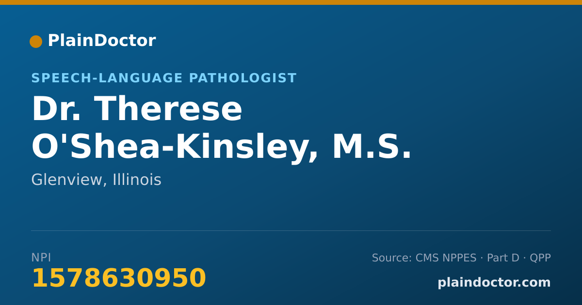 Shareable card for Therese O'Shea-Kinsley, M.S. - Speech-Language Pathologist, Glenview, IL