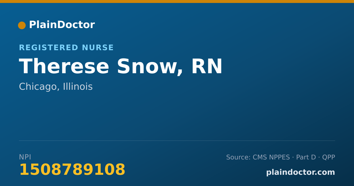 Shareable card for Therese Snow, RN - Registered Nurse, Chicago, IL