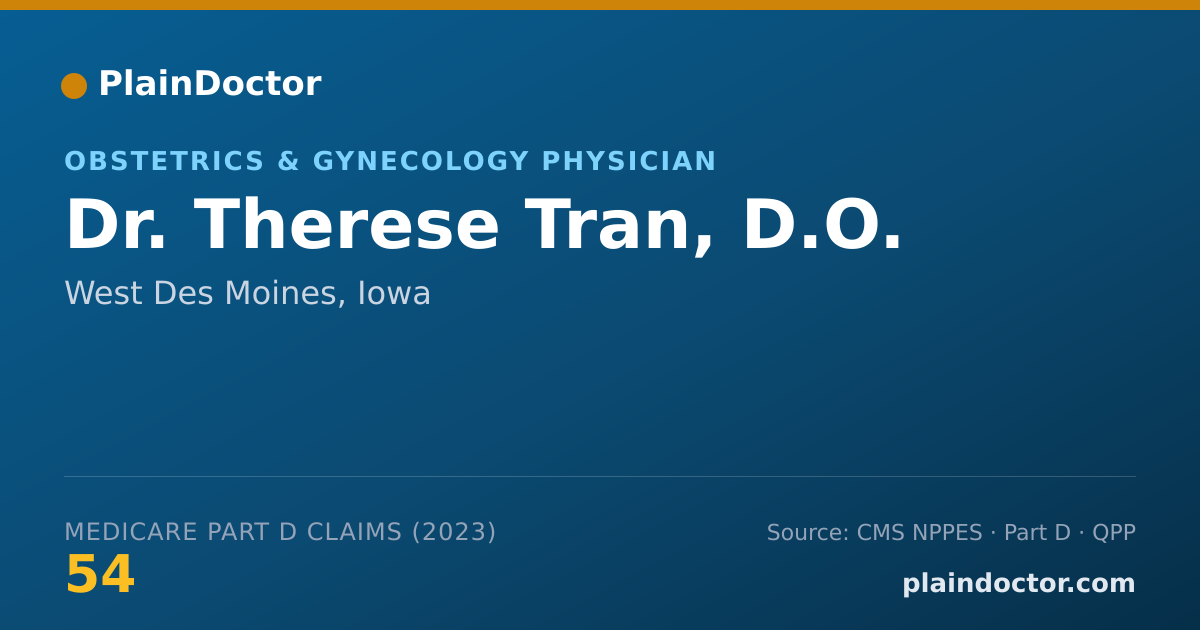Shareable card for Therese Tran, D.O. - Obstetrics & Gynecology Physician, West Des Moines, IA