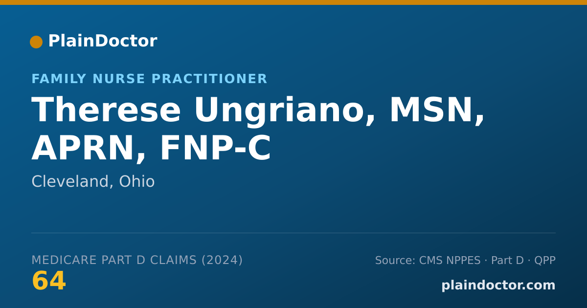 Shareable card for Therese Ungriano, MSN, APRN, FNP-C - Family Nurse Practitioner, Cleveland, OH