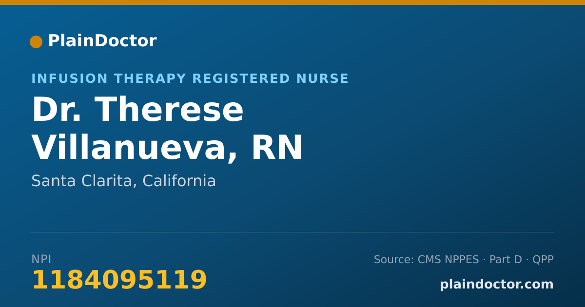 Shareable card for Therese Villanueva, RN - Infusion Therapy Registered Nurse, Santa Clarita, CA