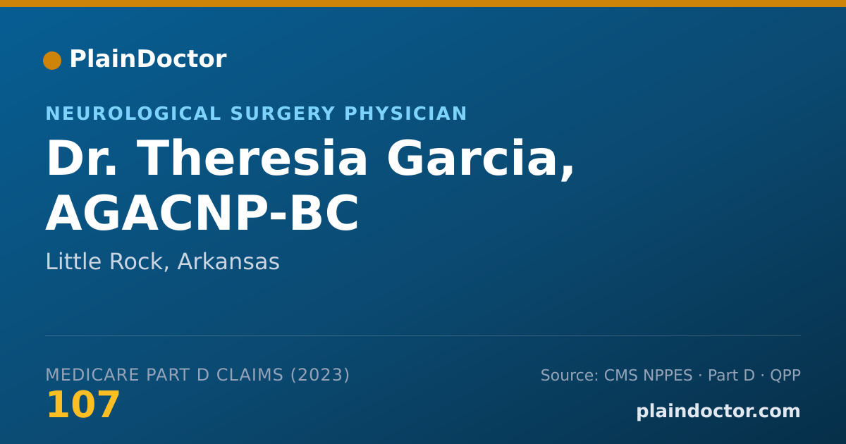 Shareable card for Theresia Garcia, AGACNP-BC - Neurological Surgery Physician, Little Rock, AR