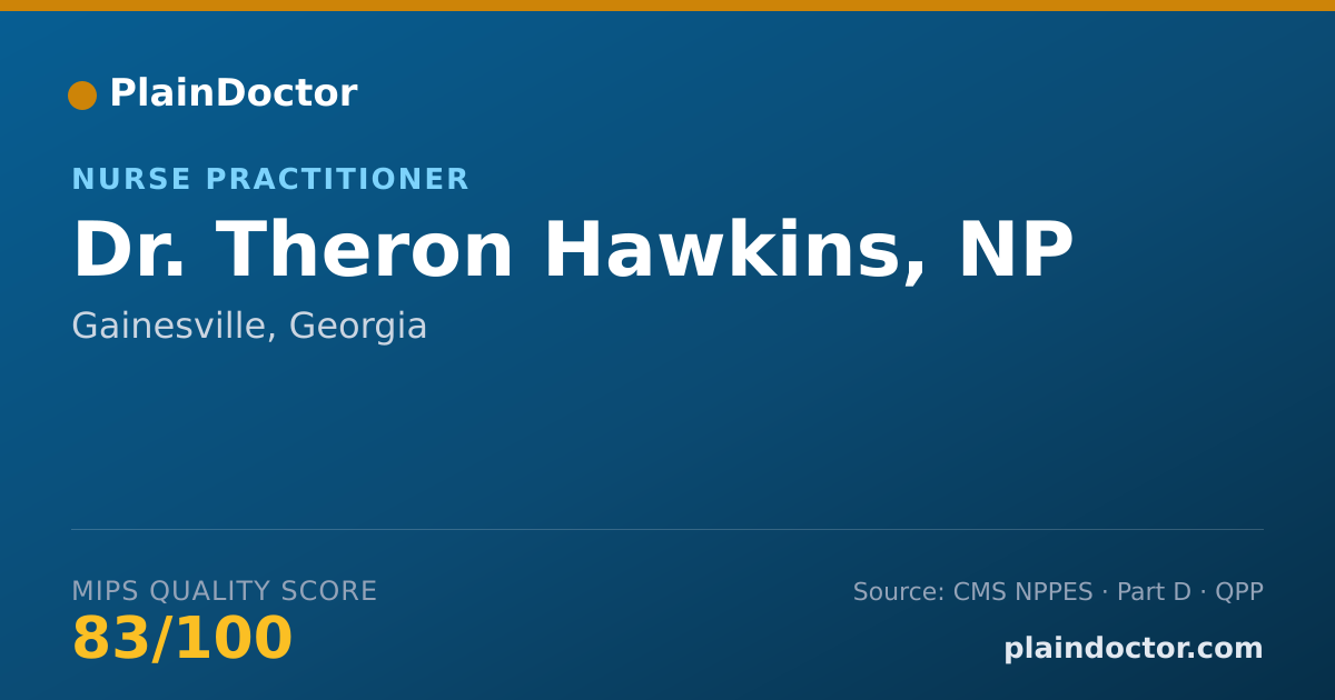 Shareable card for Theron Hawkins, NP - Nurse Practitioner, Gainesville, GA