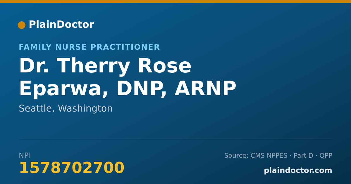 Shareable card for Therry Rose Eparwa, DNP, ARNP - Family Nurse Practitioner, Seattle, WA