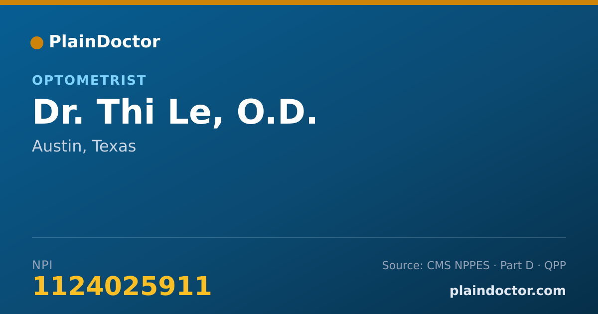 Shareable card for Thi Le, O.D. - Optometrist, Austin, TX