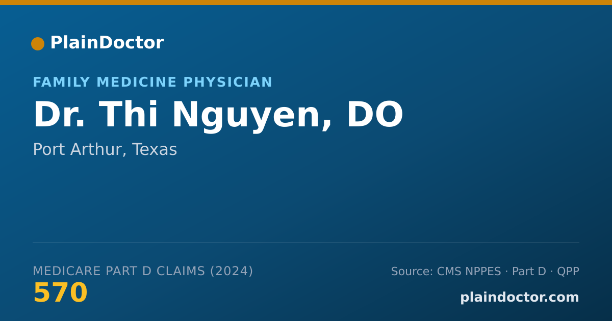Shareable card for Thi Nguyen, DO - Family Medicine Physician, Port Arthur, TX