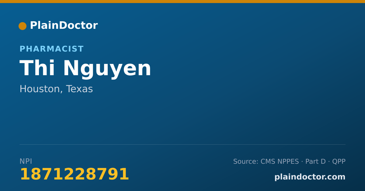 Shareable card for Thi Nguyen - Pharmacist, Houston, TX
